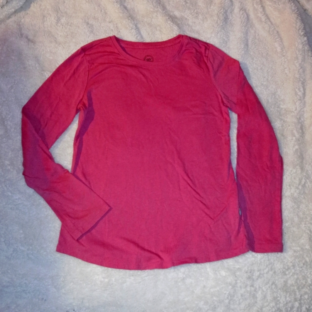Pink sweatshirt.